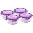 Wean Green Meal Bowl Glass Tupperware Containers - Grape Set of 4