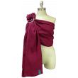 Koru Carrier Linen Ring Sling Baby Carrier, Double-Layer - Sangria (Silver Ring/Matte)