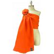 Koru Carrier Linen Ring Sling Baby Carrier, Double-Layer - Clementine (Black Ring/Matte)