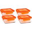 Wean Green Meal Cubes Glass Tupperware Containers - Carrot Set of 4