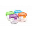 Wean Green Wean Cubes Glass Baby Food Containers - Multi-Color Garden 4 Pack Featuring Grape