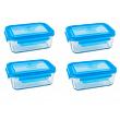Wean Green Lunch Tub Glass Food Storage Containers - Blueberry Set of 4