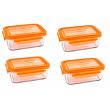 Wean Green Lunch Tub Glass Food Storage Containers - Carrot Set of 4