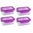 Wean Green Lunch Tub Glass Food Storage Containers - Grape Set of 4
