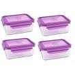 Wean Green Meal Tub Glass Food Storage Containers - Grape Set of 4