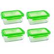 Wean Green Lunch Tub Glass Food Storage Containers - Pea Set of 4