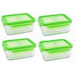 Wean Green Meal Tub Glass Food Storage Containers - Pea Set of 4