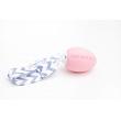 The Teething Egg Baby Pink Teething Egg with grey chevron clip