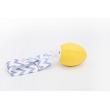 The Teething Egg Yellow Teething Egg with grey chevron clip