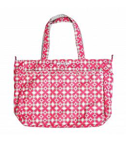 Jujube Pink Pinwheels - Super Be Zippered Tote Diaper Bag