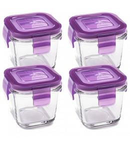 Wean Green Wean Cubes Glass Baby Food Containers - Grape 4 Pack