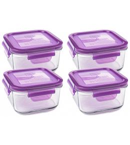 Wean Green Lunch Cubes Baby Food Containers - Grape 4 Pack