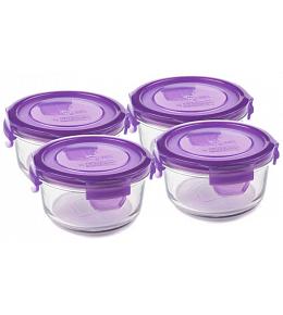 Wean Green Lunch Bowls Baby Food Containers - Grape 4 Pack