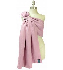 Koru Carrier Linen Ring Sling Baby Carrier, Double-Layer - Blush (Silver Ring/Matte)