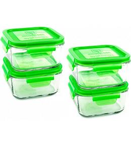 Wean Green Lunch Cubes Baby Food Containers - Pea 4 Pack