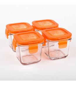 Wean Green Wean Cubes Glass Baby Food Containers - Carrot 4 Pack