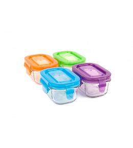 Wean Green Wean Tubs Baby Food Containers - Multi-Color Garden 4 Pack Featuring Grape