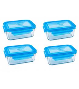 Wean Green Lunch Tub Glass Food Storage Containers - Blueberry Set of 4