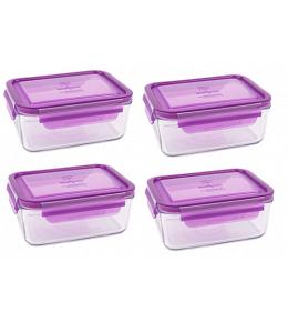 Wean Green Meal Tub Glass Food Storage Containers - Grape Set of 4